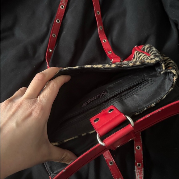 Vintage Red and Leopard Print Women's Bag - Picture 3 of 3